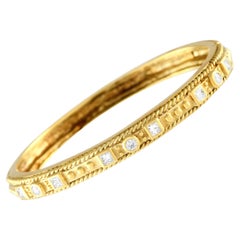 Raafty 18K Yellow Gold 1.03ct Diamond Hinged Bangle Bracelet