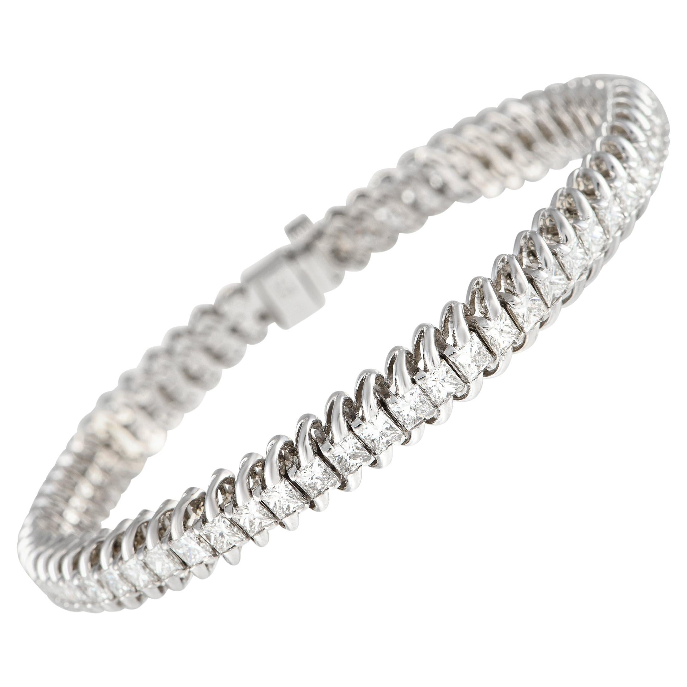 Bracelet en or blanc 14K avec 7.0ct de diamants