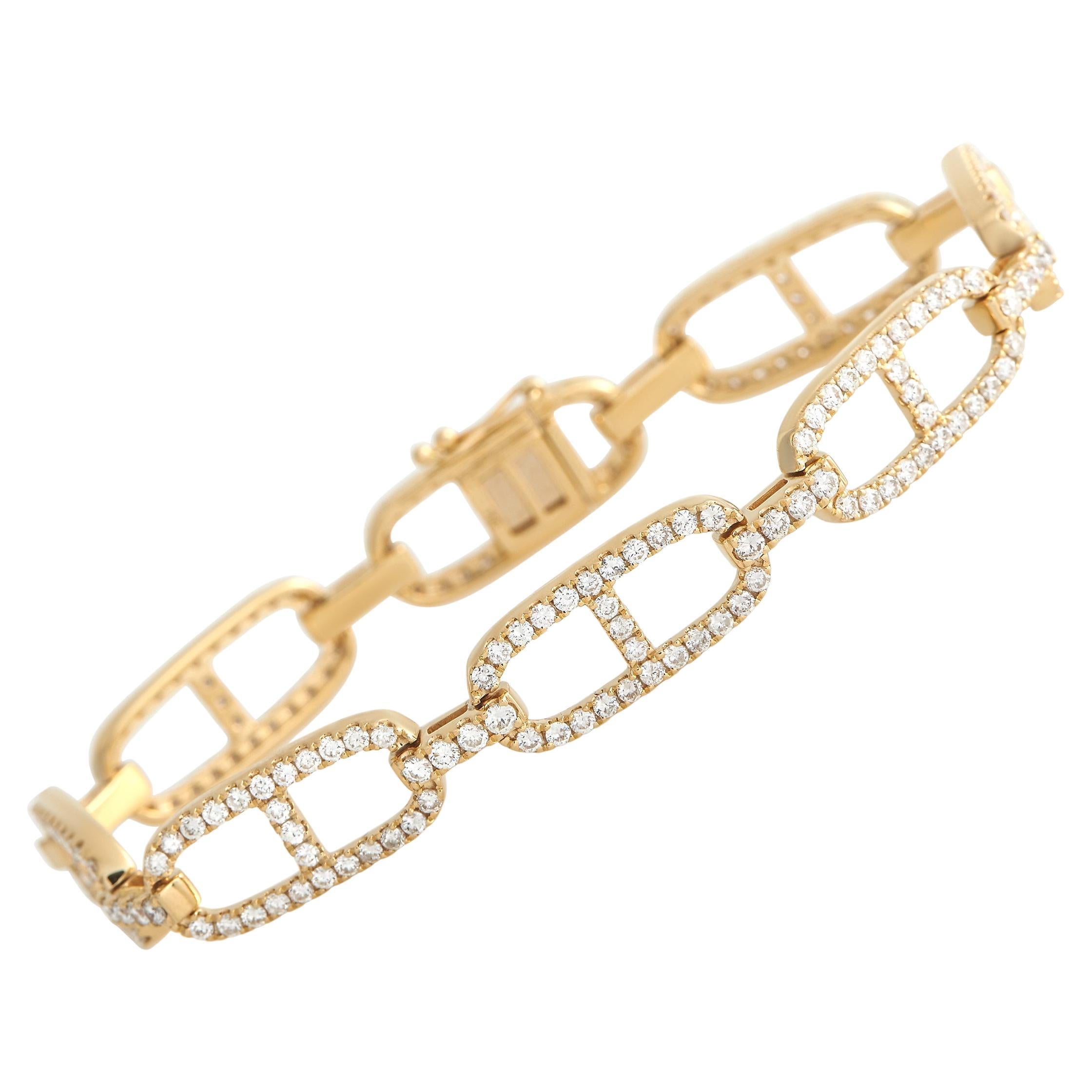 18K Yellow Gold 3.85ct Diamond Bracelet For Sale