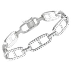 18K White Gold 3.52ct Diamond Link Bracelet