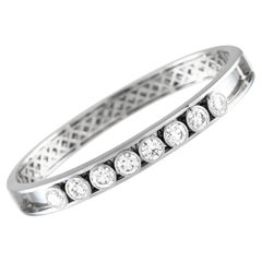 Bracelet jonc en or blanc 18 carats avec diamants de 4,25 carats