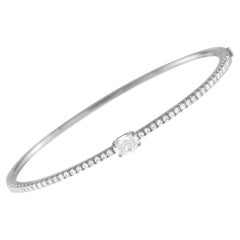 Bracelet jonc en or blanc 18 carats avec 1,15 carat de diamants