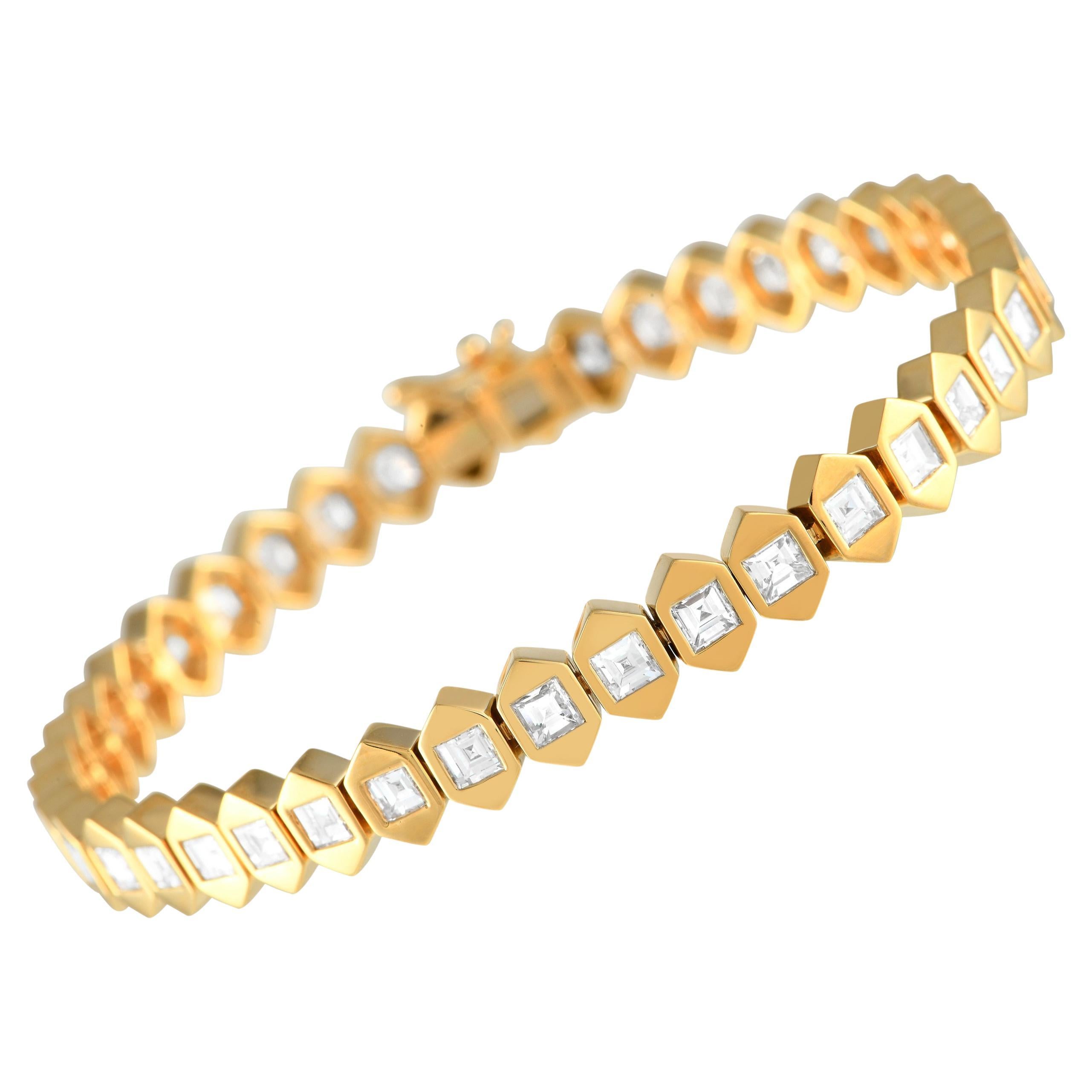 Bracelet en or jaune 18 carats et diamants 7,0 carats en vente