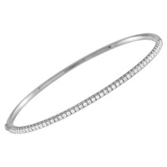 18K White Gold 0.50ct Half-Eternity Bangle Bracelet ALB-15074