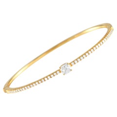 18K Yellow Gold 1.05ct Diamond Bangle Bracelet