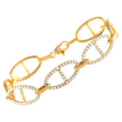 18K Yellow Gold 3.35ct Diamond Link Bracelet