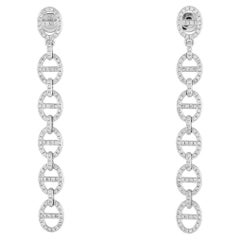 Boucles d'oreilles pendantes en or blanc 18K avec 2,35 ct de diamant