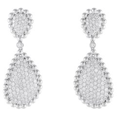 Boucles d'oreilles pendantes en or blanc 18K avec 2.10ct de diamant