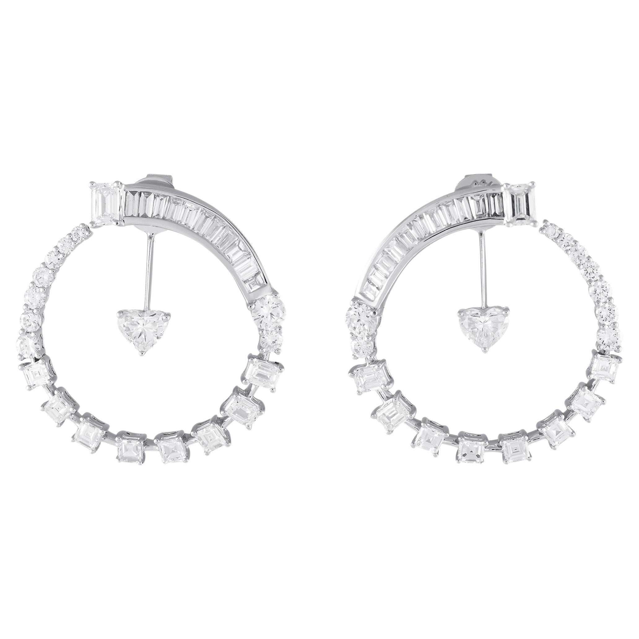 18K White Gold 6.88ct Diamond Earrings
