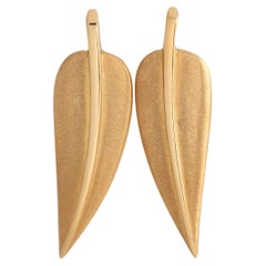 Tiffany & Co. 18K Yellow Gold Feather Earrings