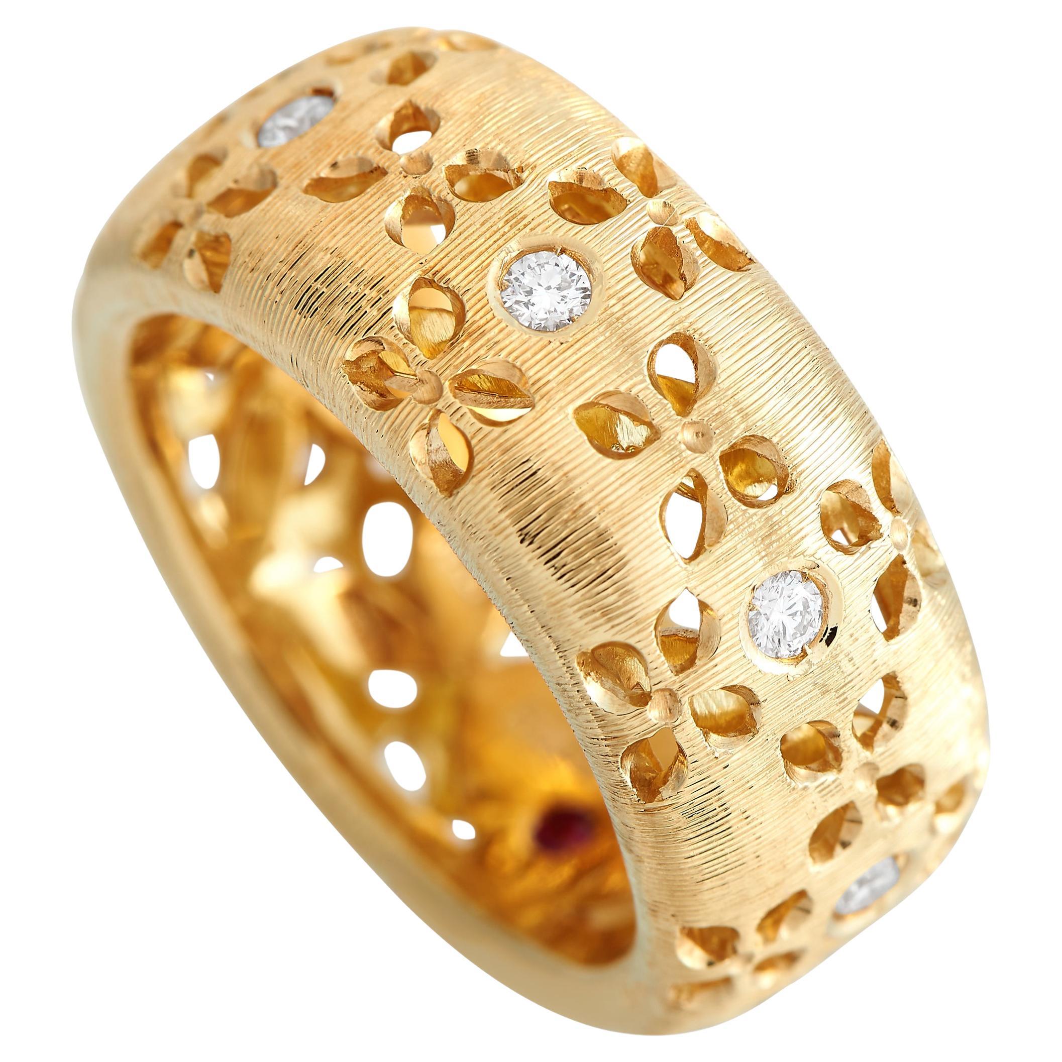 Roberto Coin, bague Granada en or jaune 18 carats avec diamants 0,20 carat RC11-021424 en vente