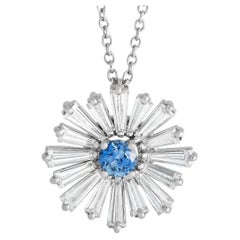 Harry Winston Platin-Halskette mit 1,25 Karat Diamant und Saphir