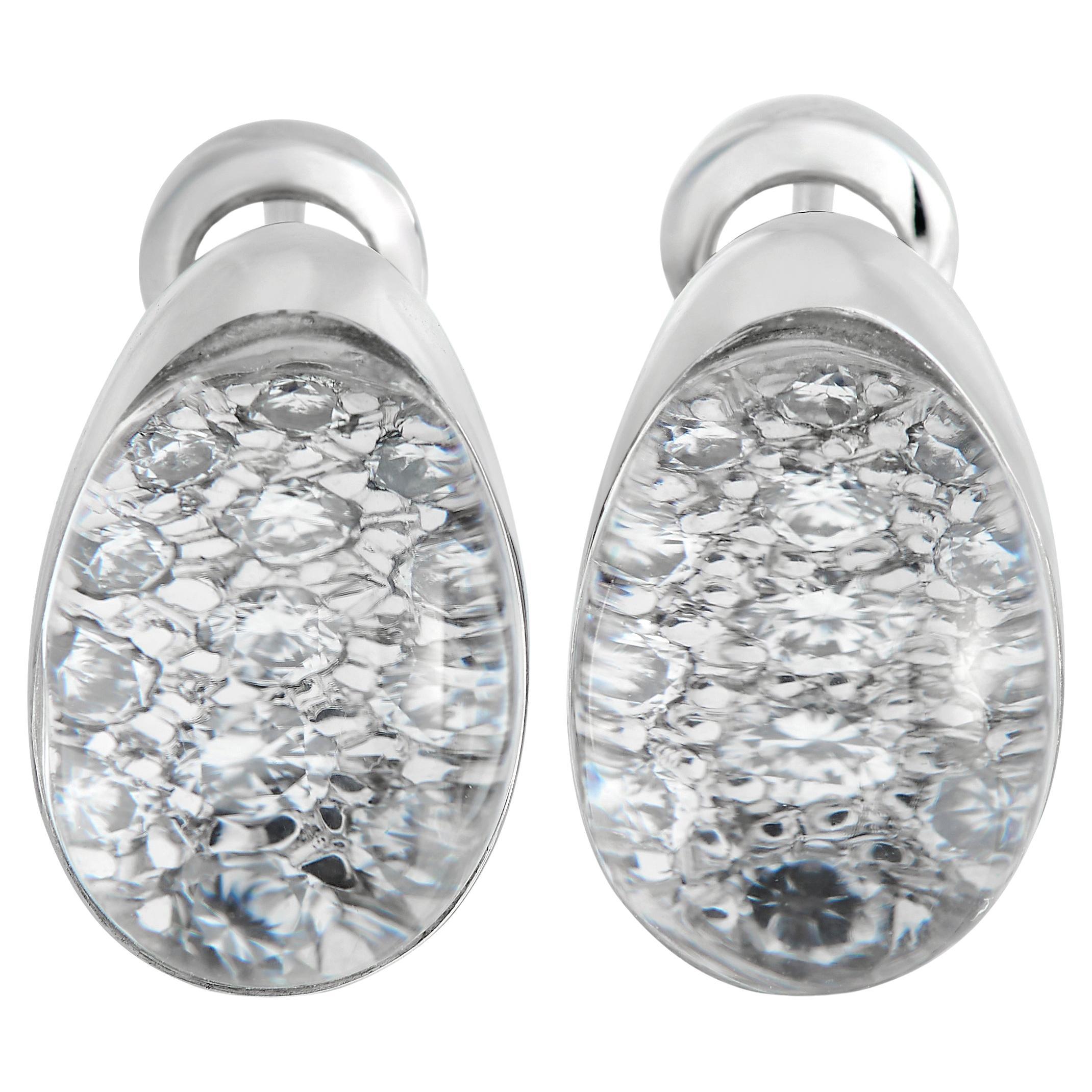 Cartier Myst 18K White Gold Rock Crystal Earrings