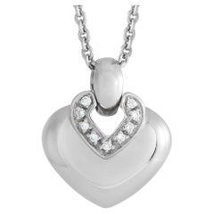 Bvlgari Doppio 18K White Gold Diamond Heart Necklace