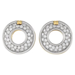 Tiffany & Co. Boucles d'oreilles Paloma Picasso en or blanc et jaune 18 carats avec diamants 0,35 carat