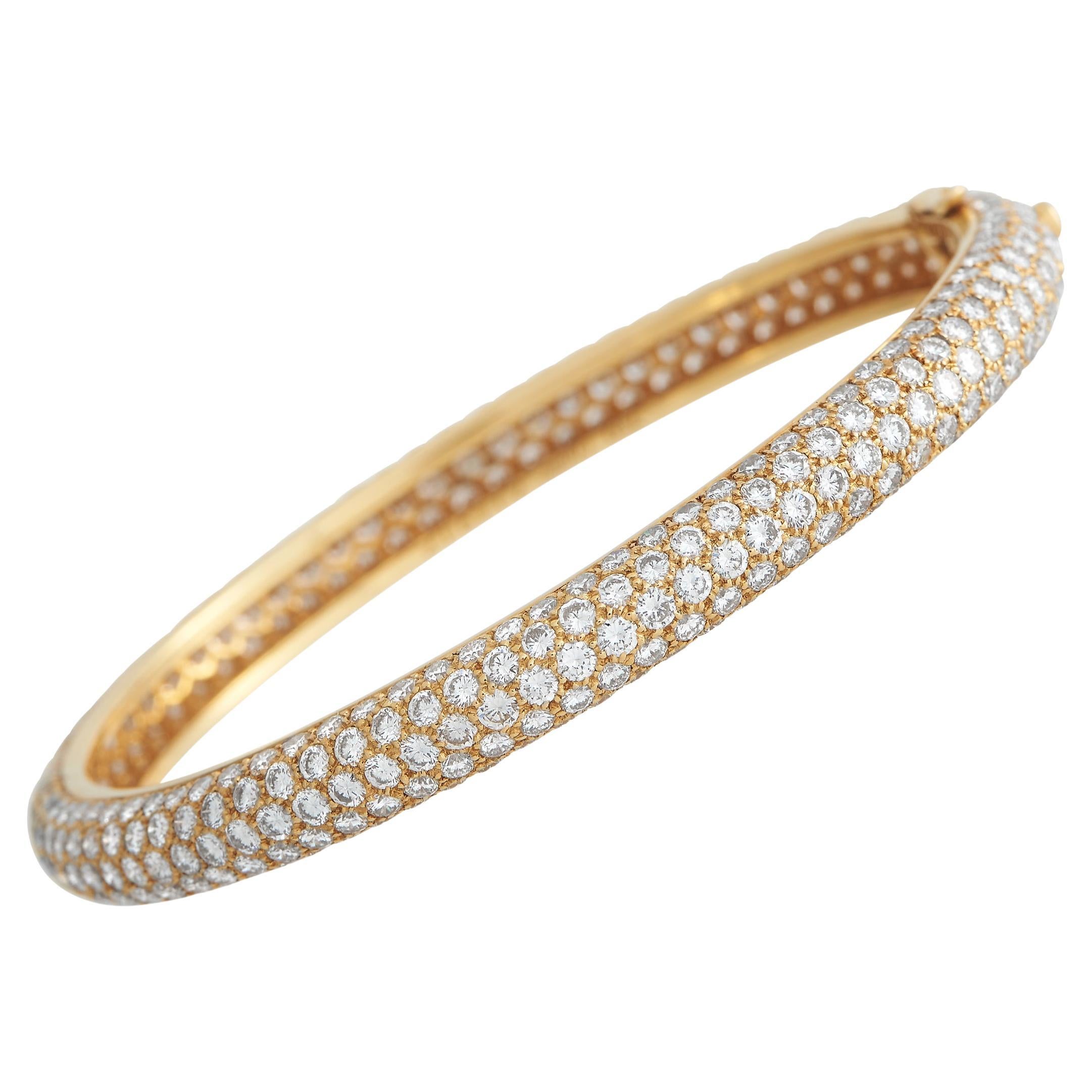 Cartier Bracelet en or jaune 18 carats pavé de diamants 13,11 carats en vente