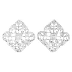 18K White Gold 0.45ct Diamond Clip-On Earrings