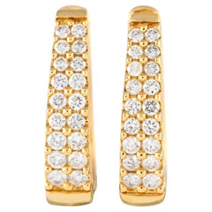 Boucles d'oreilles en or jaune 14K avec 1,0ct de diamant