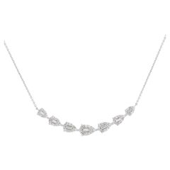 Collier en or blanc 14K avec 1,0ct de diamant