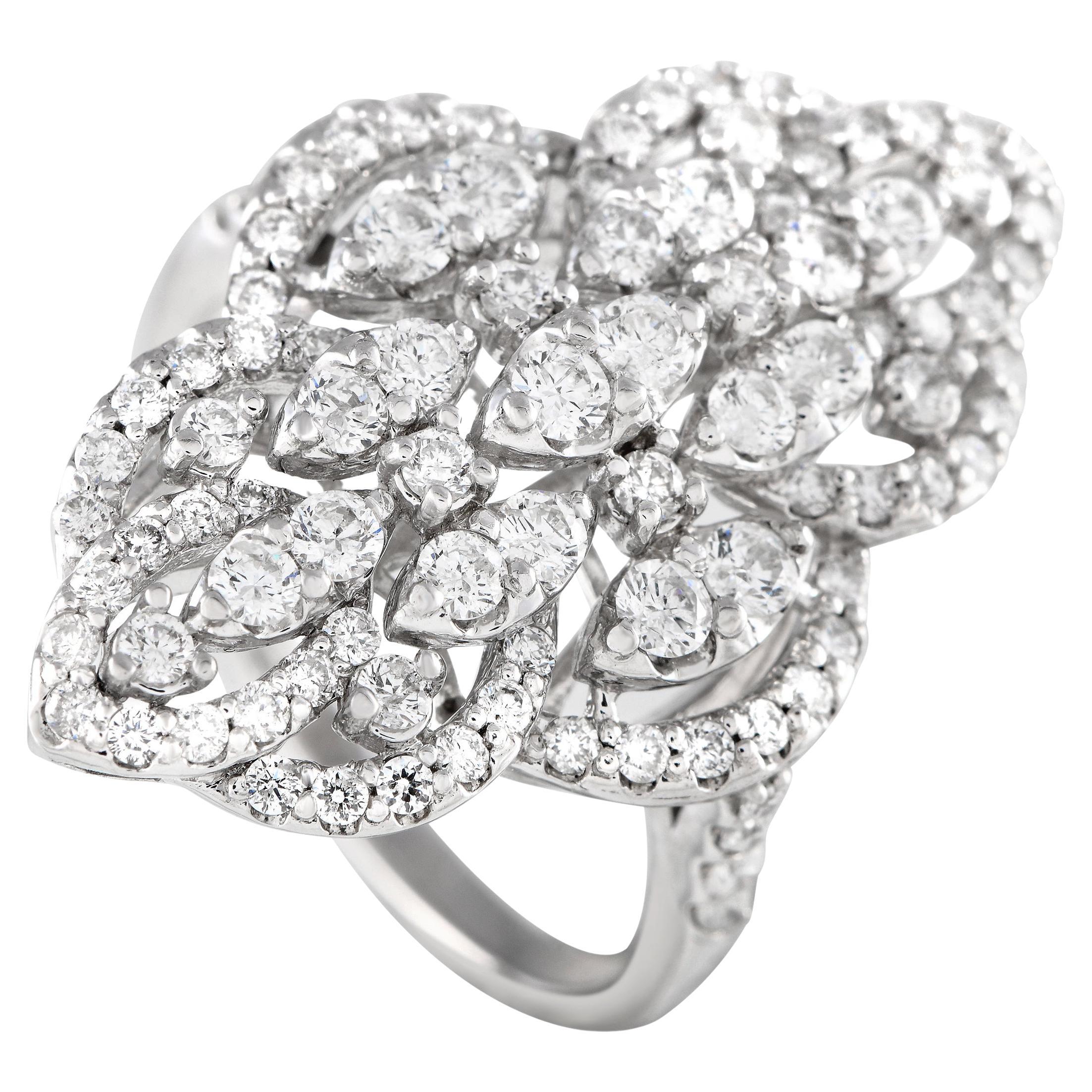 14K White Gold 1.50ct Diamond Vintage-Style Ring  For Sale