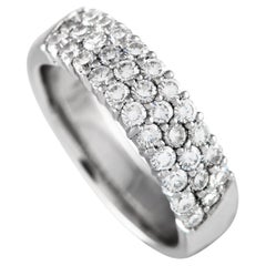 Platinum 1.05ct Diamond Three-Row Ring