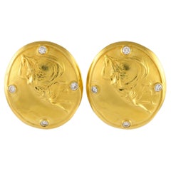 SeidenGang - Orecchini a clip in oro giallo 18 carati con diamanti da 0,50 carati