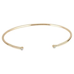 Regalo di Natale per la madre Bracciale Bangle con diamanti Gioielli in oro giallo 14K