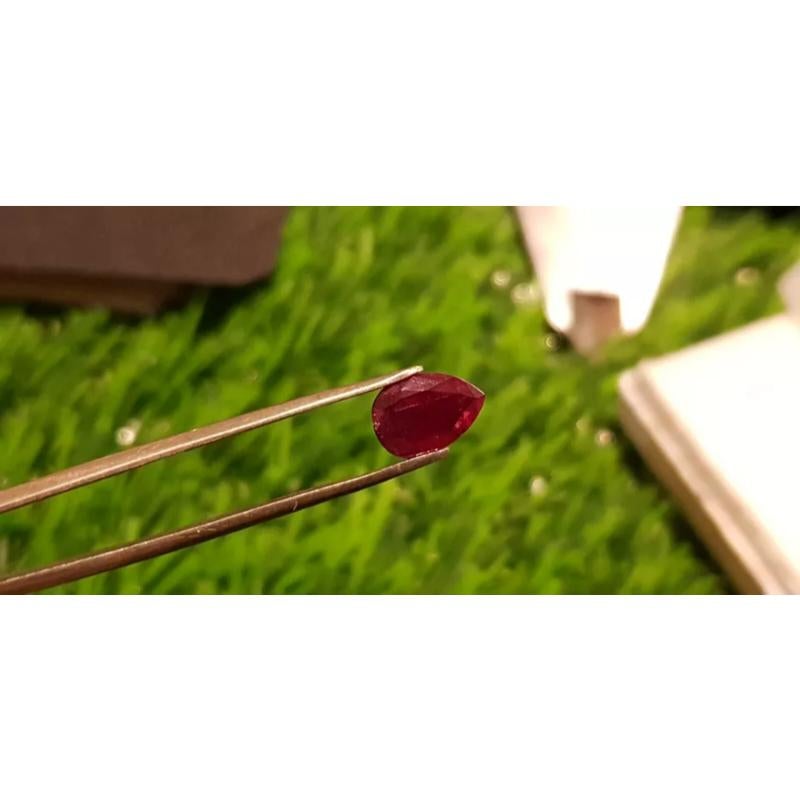 Rubino del Mozambico 1,55 carati rosso porpora naturale A. Stone sciolto