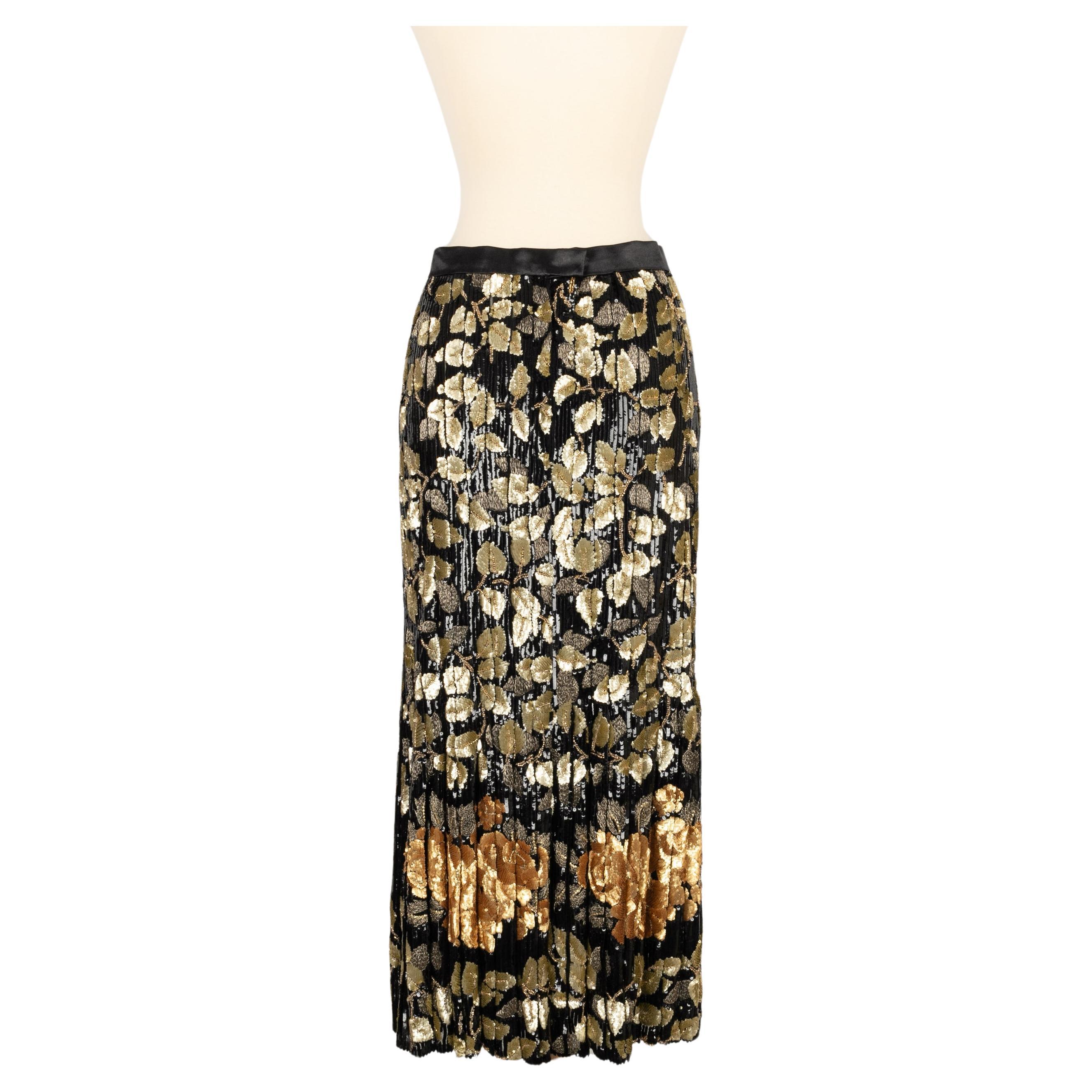 Valentino Skirt Haute Couture with Sequins and Lurex Yarns