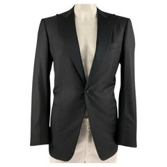 Ermenegildo Zegna Taille 40 Manteau de sport en laine noire à revers en pointe