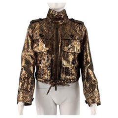 DSQUARED2 Giacca metallizzata in poliestere viscosa oro argento taglia 6