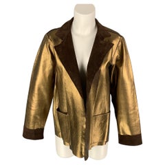YVES SAINT LAURENT by TOM FORD Size L Gold & Brown Leather Reversible Jacket