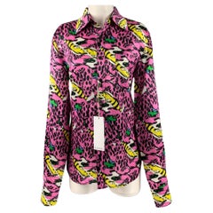 MARNI Size S Pink Multi-Color Viscose Print Button Up Shirt