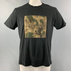 RAG & BONE Size L Khaki Graphic Cotton Crew-Neck T-shirt