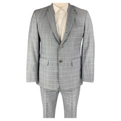 Black Fleece Taglia 40 Abito a quadri in lana grigio con risvolto a tacche