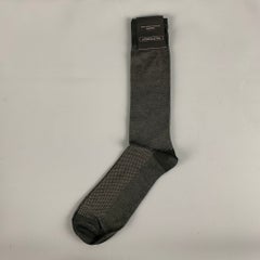 SAKS FIFTH AVENUE Size One Size grey Dots Cotton Blend Socks