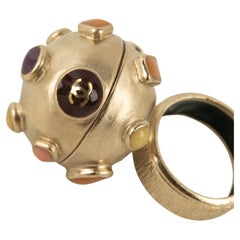 Chanel Ring in Champagne Metal and Resin, 2007