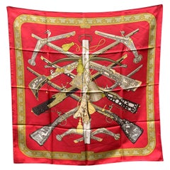 Hermes Vintage Red Silk Scarf Diane 1972 Henry De Linares