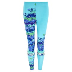 1960er Pucci Leggings in Türkis bedruckt