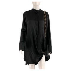 LOEWE Size 0 Black Gold Silk Chain Shirt  Dress