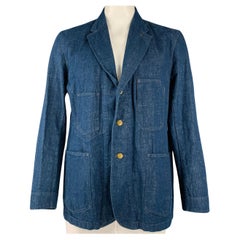RRL by RALPH LAUREN Size XL Heather Indigo Cotton Notch Lapel Sport Coat