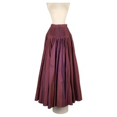 Rochas Purple Silk Taffeta Maxi Skirt
