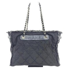 Chanel CC Shopping Tote Medium Blue