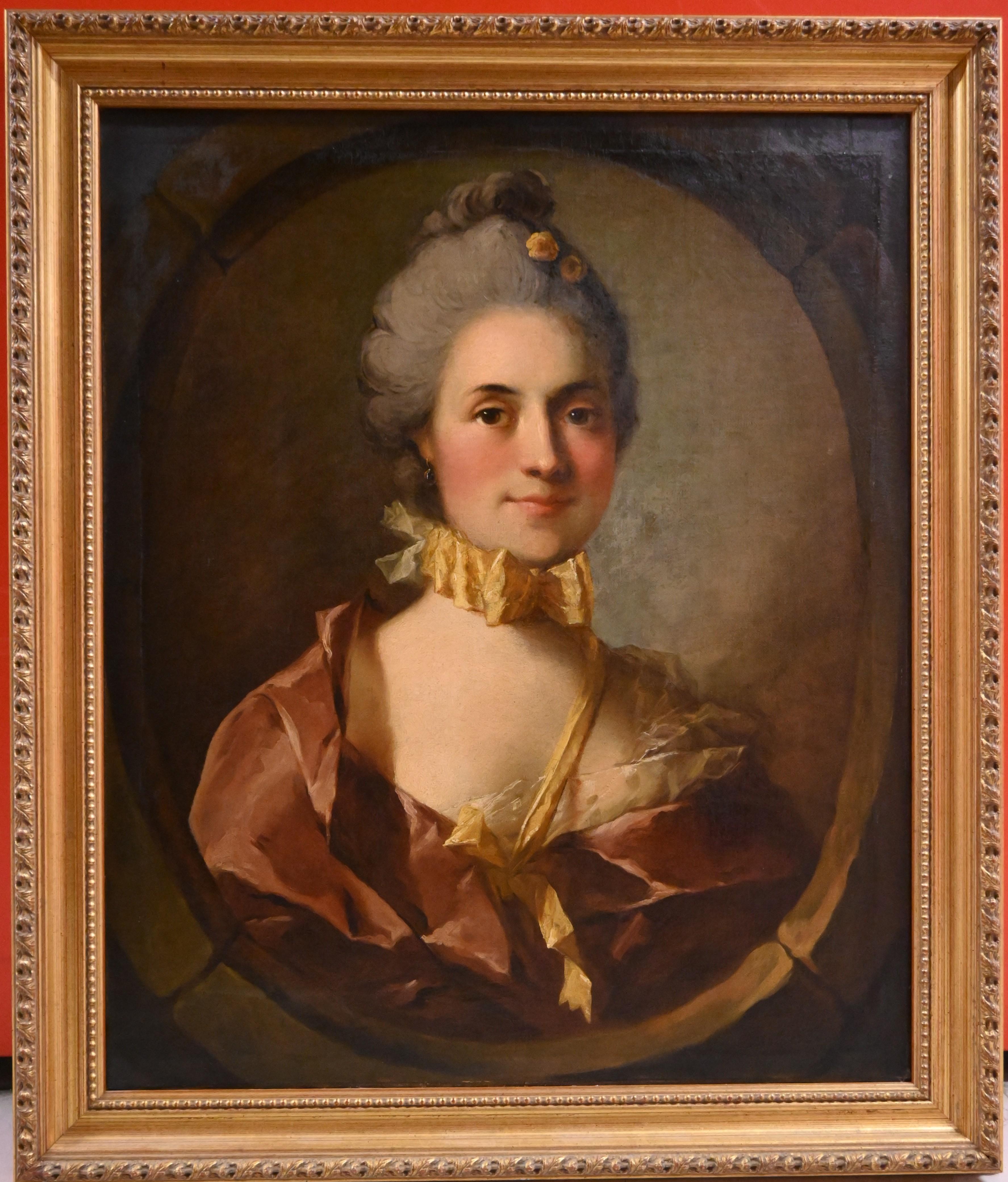 Portrait Painting di Louis-Richard-François Dupont - Ritratto di signora, olio su tela, XVIII secolo