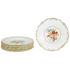 Set of Eight Floral Minton Plates, 1950s