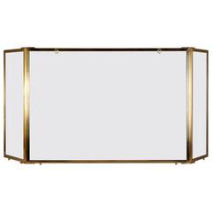 Brass and Glass 1970s Fire Screen