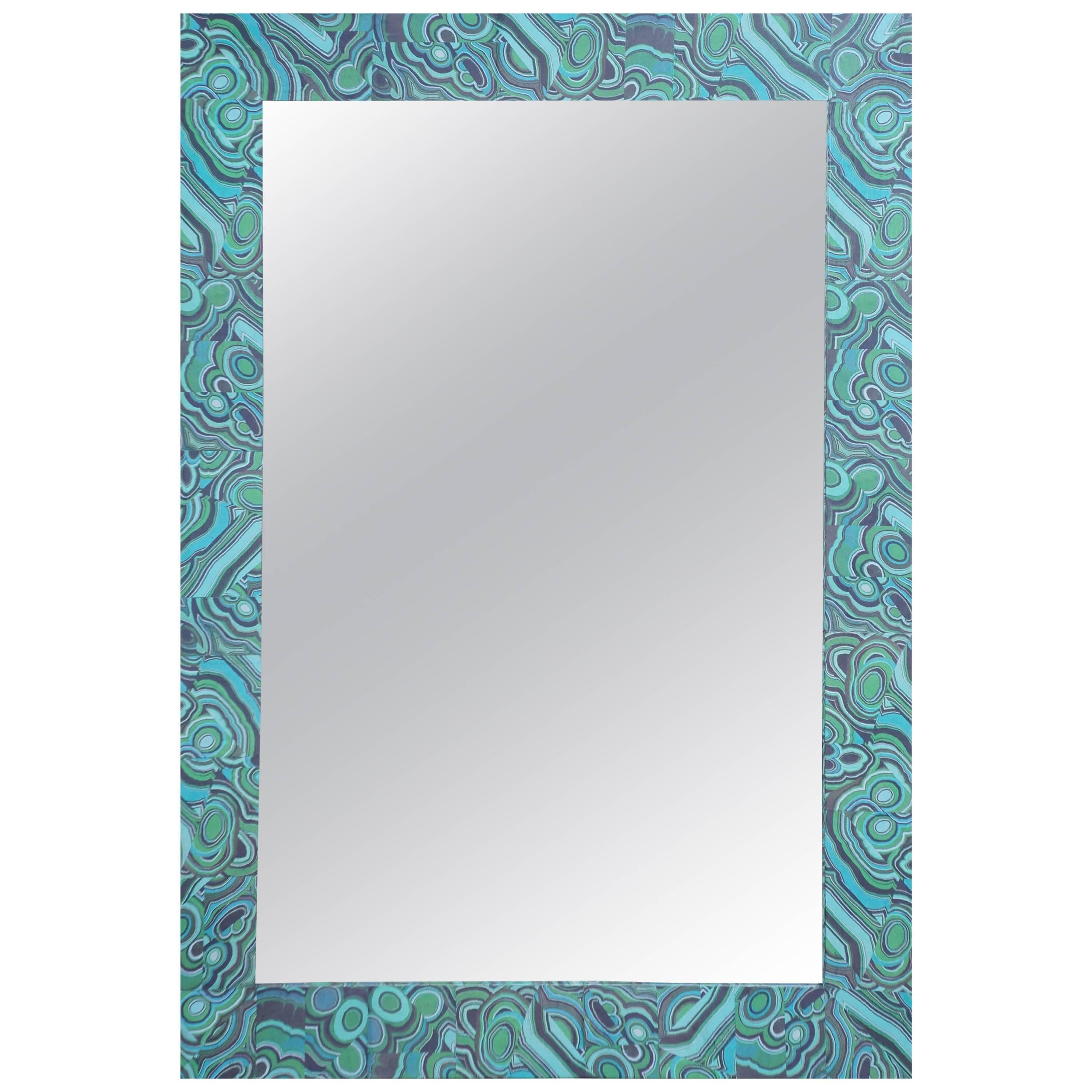 Malachite Pattern Decoupage Mirror For Sale