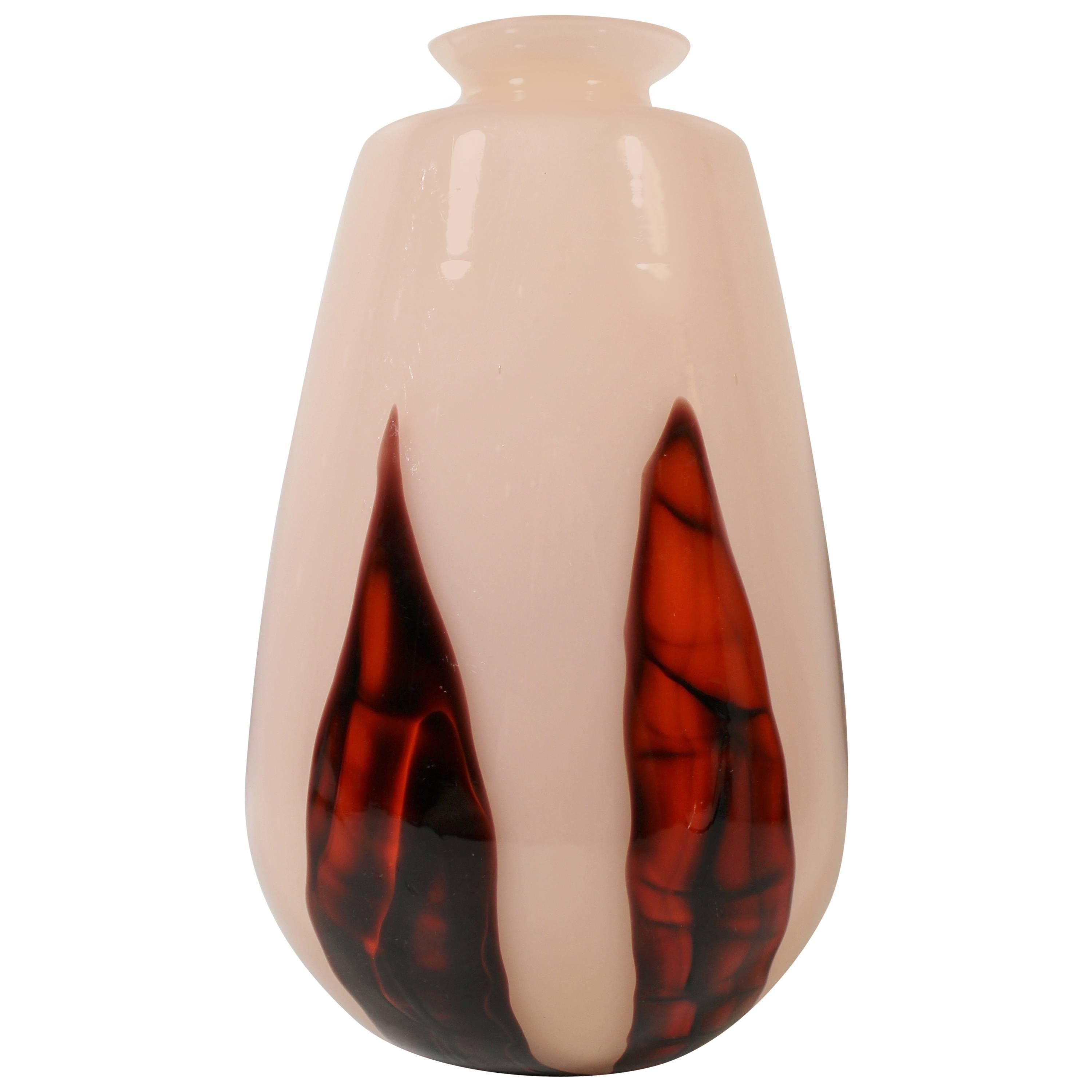 Vaso Kralik "Bambus" in vetro artistico ceco Art Deco
