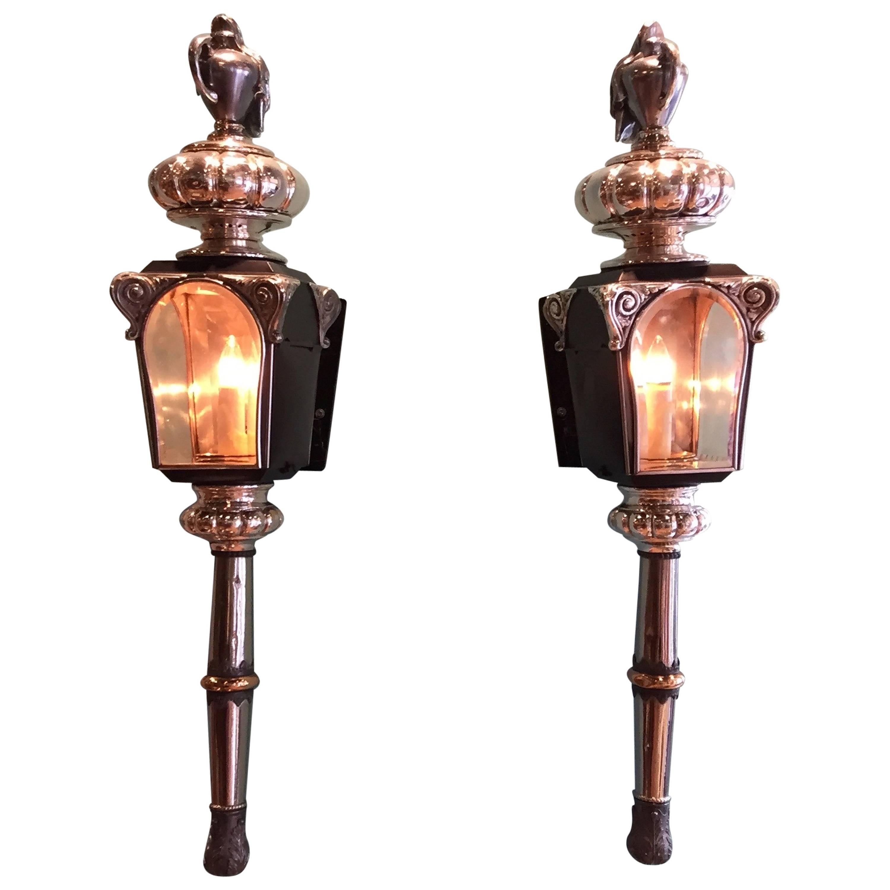 Pair of American Coach Lamps, circa 1890 For Sale