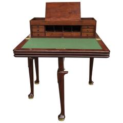 English Mechanical Triple-Top Table with Fitted Desk, circa 1840